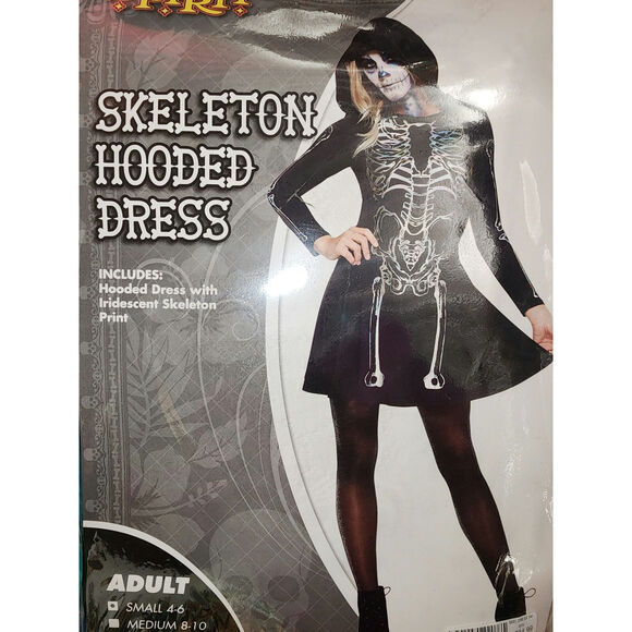 Skeleton Hooded Dress - Picture 1 of 4